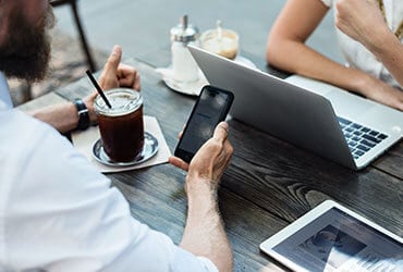 a techy person collaborating